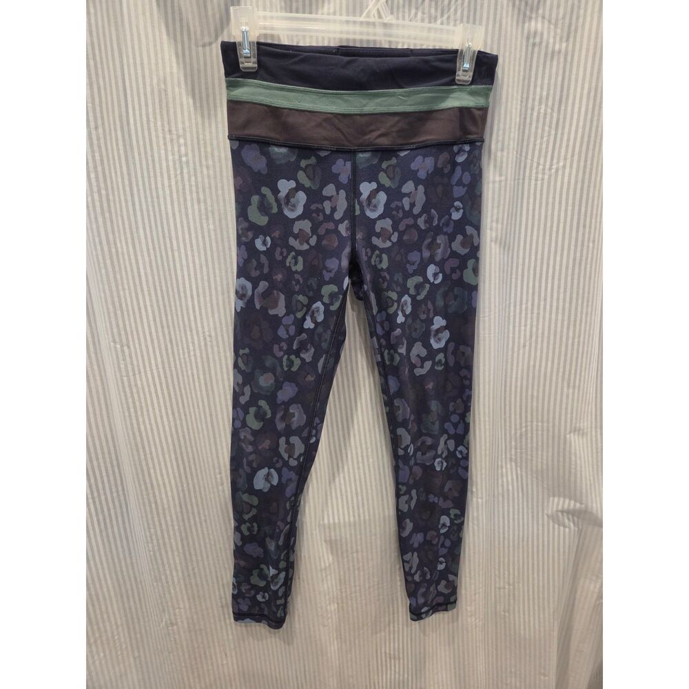 Athleta Elation Abstract 7/8 Tight Leggings Blue Green leopard Print Size Small